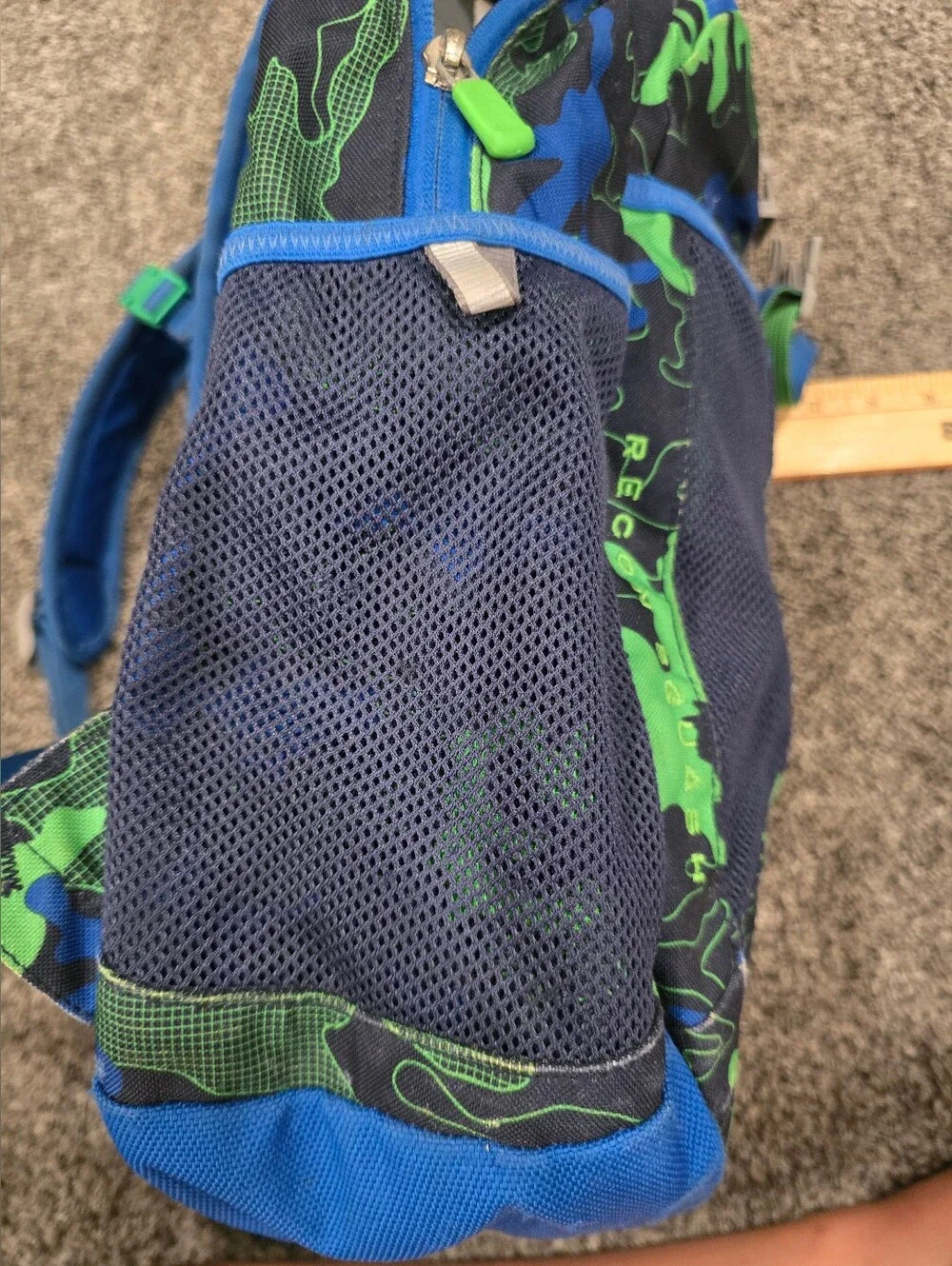 The North Face Boy's Blue & Green Camo Backpack